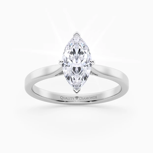 Marquise Clara Diamond Ring in 18K White Gold