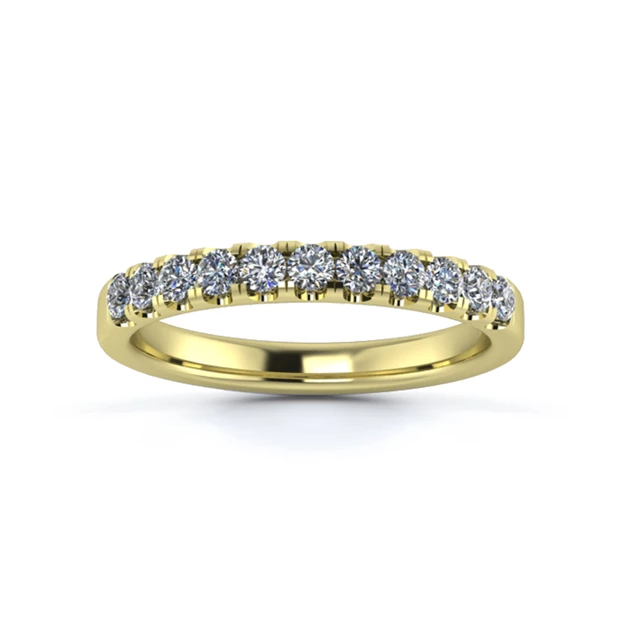 18K Yellow Gold 2.5mm One Third Micro Diamond Set Ring