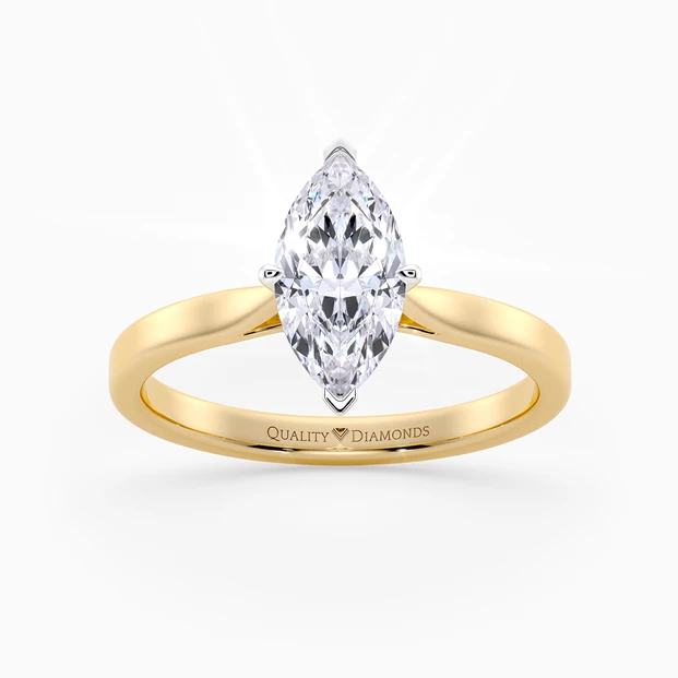 Marquise Clara Diamond Ring in 18K Yellow Gold