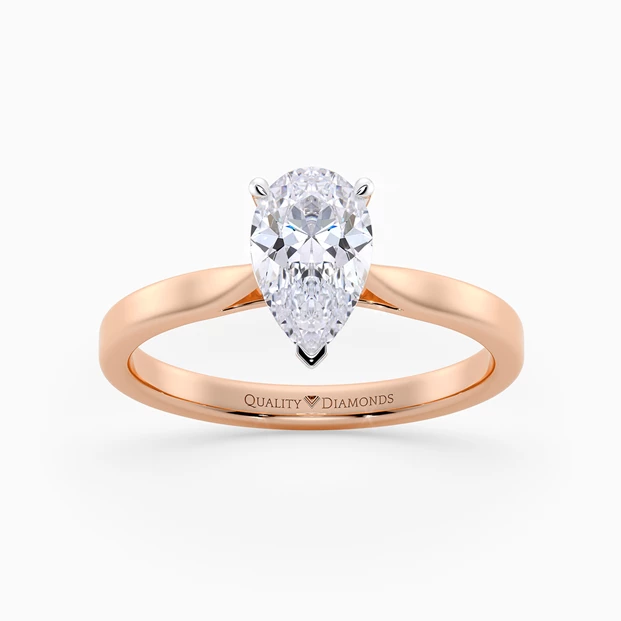 Pear Clara Diamond Ring in 9K Rose Gold