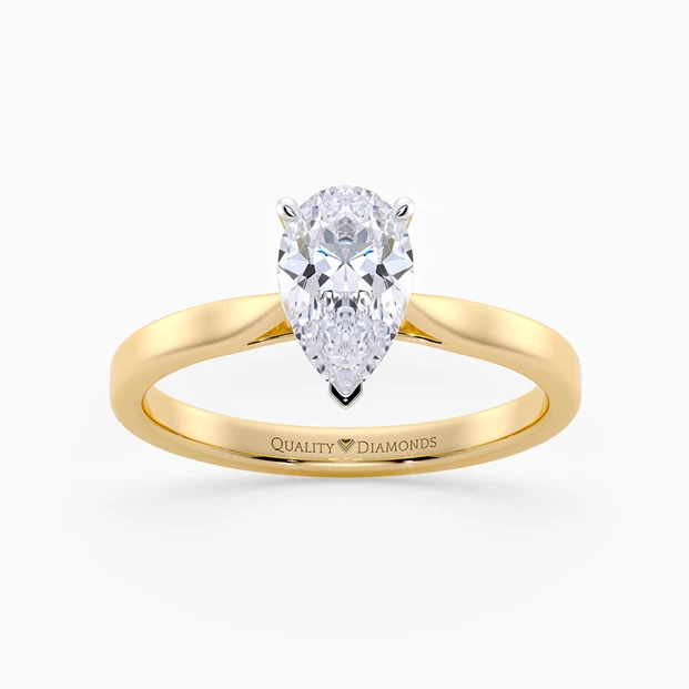 Pear Clara Diamond Ring in 18K Yellow Gold