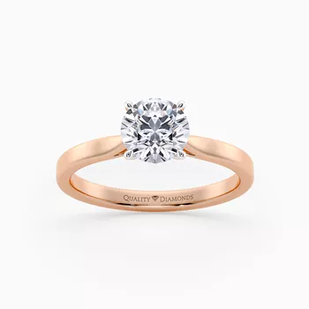 Round Brilliant Amabelle Diamond Ring in 18K Rose Gold