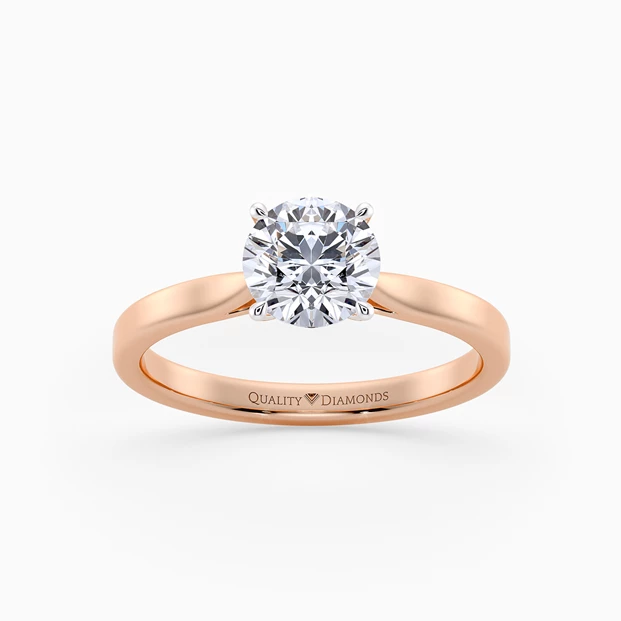 Round Brilliant Amabelle Diamond Ring in 18K Rose Gold