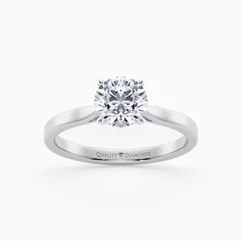 Round Brilliant Amabelle Diamond Ring in 18K White Gold