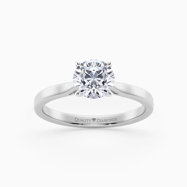 Round Brilliant Amabelle Diamond Ring in 18K White Gold