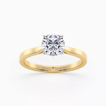 Round Brilliant Amabelle Diamond Ring in 18K Yellow Gold