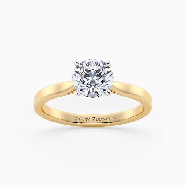 Round Brilliant Amabelle Diamond Ring in 9K Yellow Gold