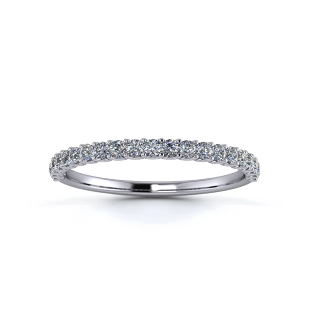 Platinum 1.5mm Half U Collet Diamond Set Ring