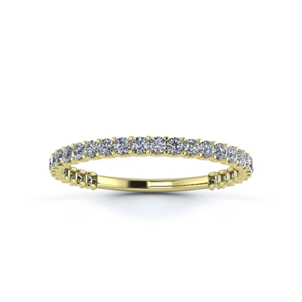 18K Yellow Gold 1.5mm Three Quarters U Collet Diamond Set Ring