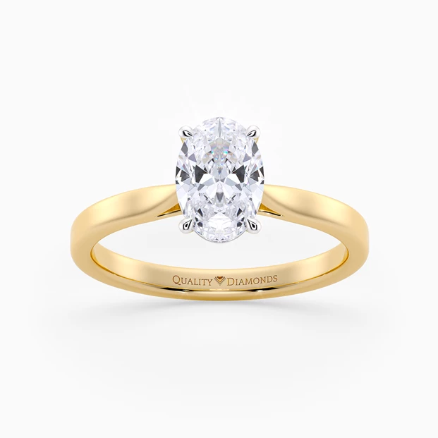 Oval Clara Diamond Ring in 9K Yellow Gold