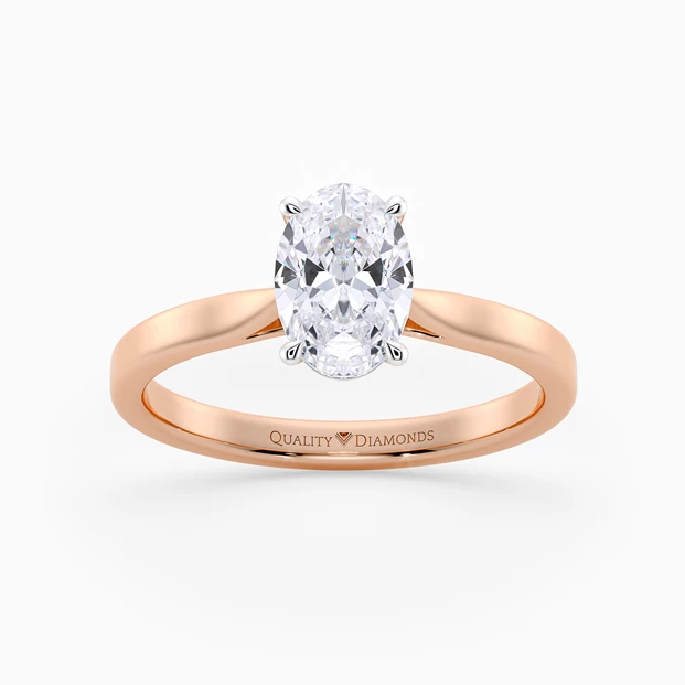 Oval Clara Diamond Ring in 9K Rose Gold