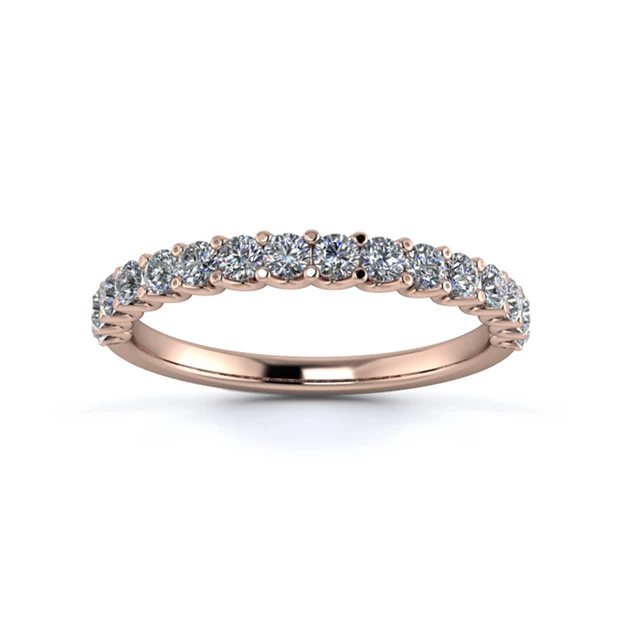 18K Rose Gold 2mm Half U Collet Diamond Set Ring