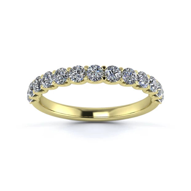 18K Yellow Gold 2.3mm Half U Collet Diamond Set Ring