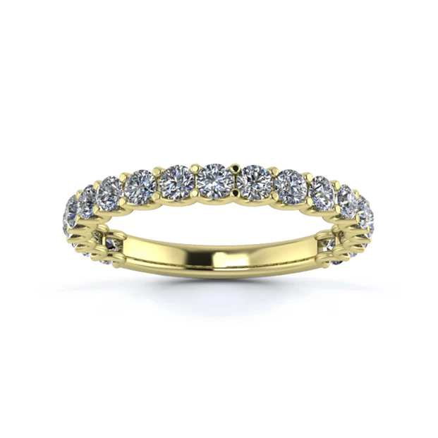 18K Yellow Gold 2.3mm Three Quarters U Collet Diamond Set Ring