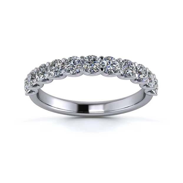 Platinum 2.7mm Half U Collet Diamond Set Ring