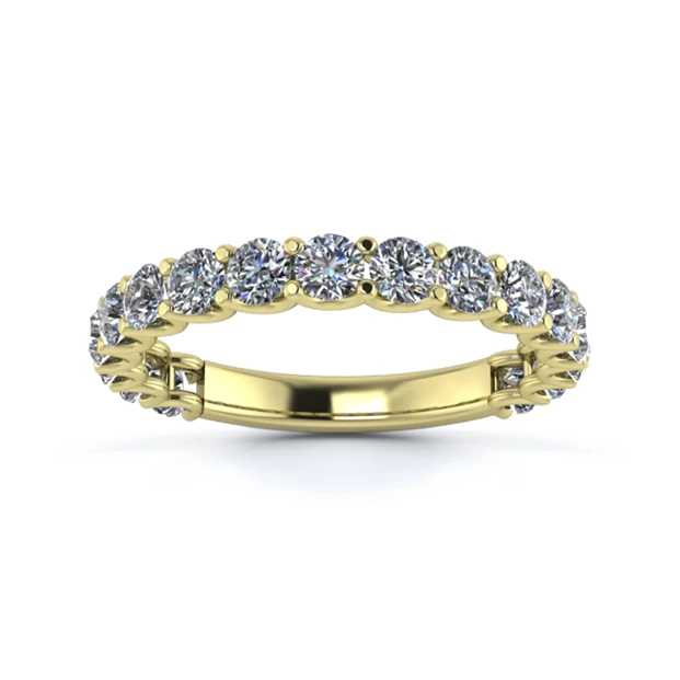 18K Yellow Gold 2.7mm Three Quarters U Collet Diamond Set Ring