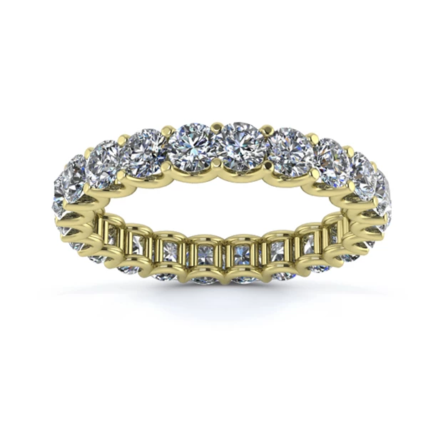 18K Yellow Gold 3.2mm Full U Collet Diamond Set Ring