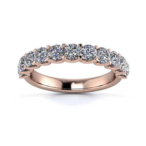 18K Rose Gold 3.2mm Half U Collet Diamond Set Ring