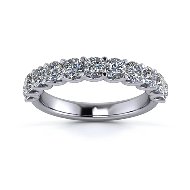 Platinum 3.2mm Half U Collet Diamond Set Ring