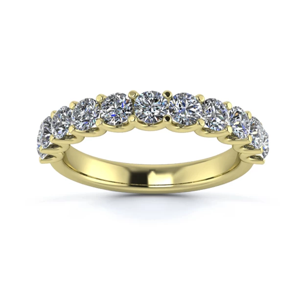 18K Yellow Gold 3.2mm Half U Collet Diamond Set Ring