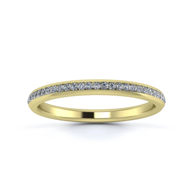 18K Yellow Gold 2mm Full Channel Diamond Set Ring