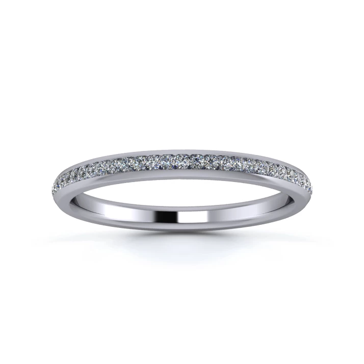 Platinum 2mm Half Channel Diamond Set Ring