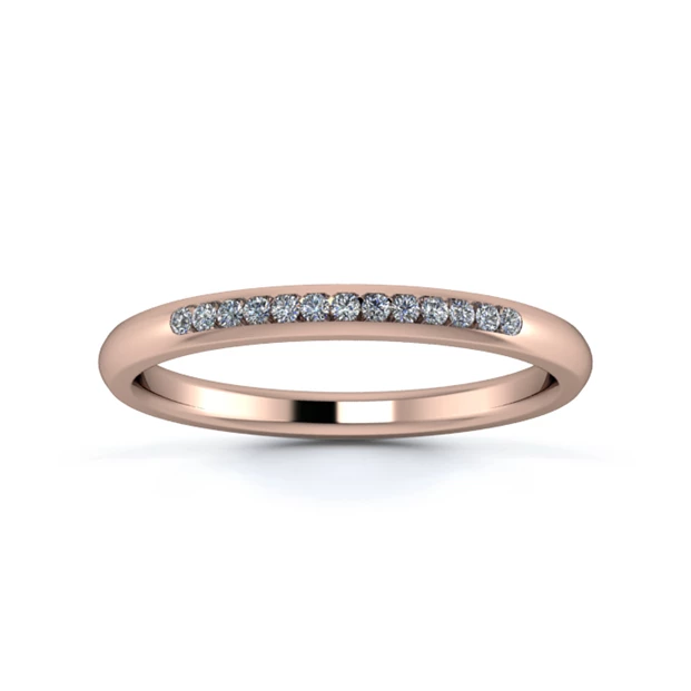 18K Rose Gold 2mm Quarter Channel Diamond Set Ring