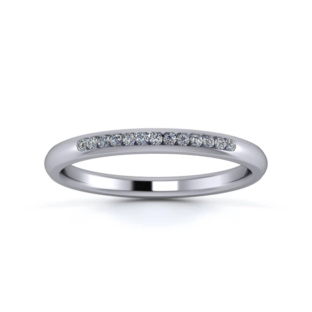 Platinum 2mm Quarter Channel Diamond Set Ring