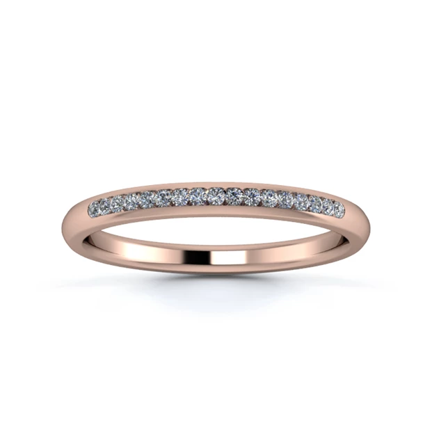 18K Rose Gold 2mm One Third Channel Diamond Set Ring