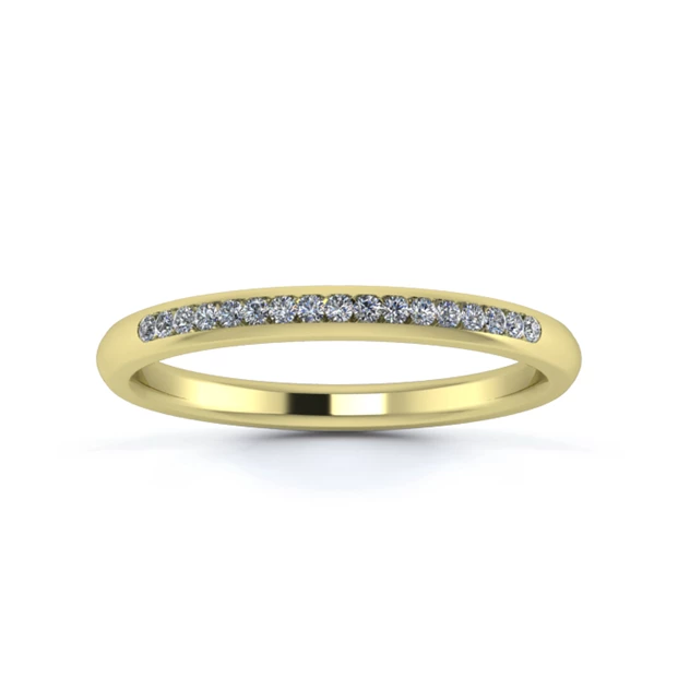 18K Yellow Gold 2mm One Third Channel Diamond Set Ring