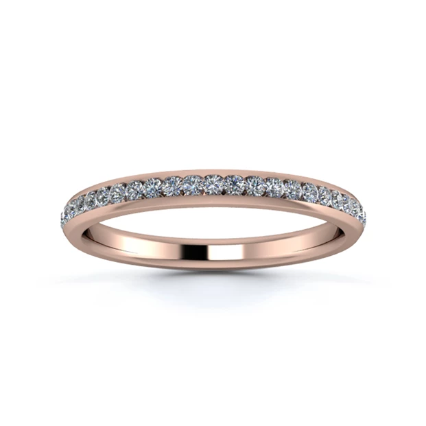 18K Rose Gold 2.2mm Full Channel Diamond Set Ring