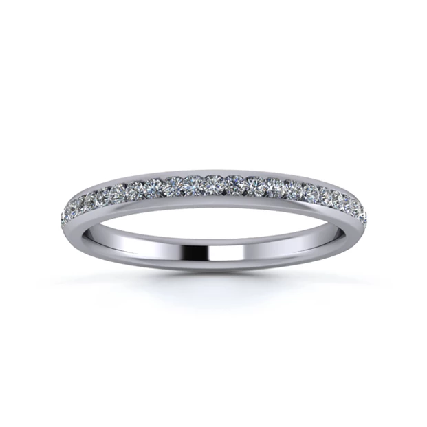 18K White Gold 2.2mm Full Channel Diamond Set Ring