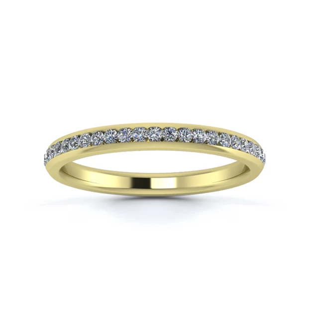 18K Yellow Gold 2.2mm Full Channel Diamond Set Ring