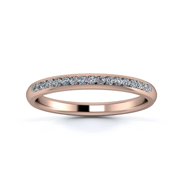 18K Rose Gold 2.2mm One Third Channel Diamond Set Ring