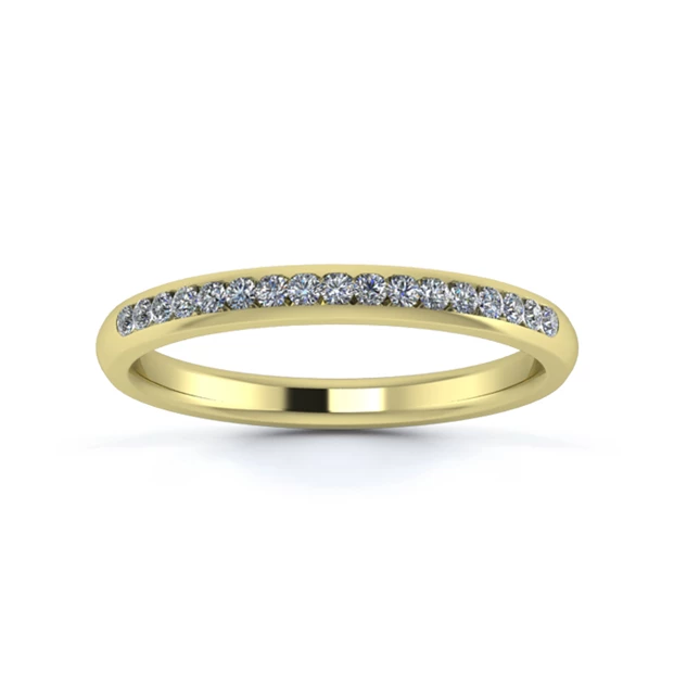 18K Yellow Gold 2.2mm One Third Channel Diamond Set Ring