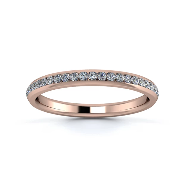 18K Rose Gold 2.2mm Three Quarters Channel Diamond Set Ring