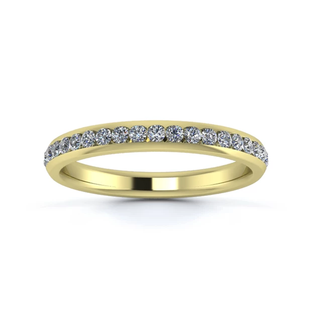 18K Yellow Gold 2.5mm Full Channel Diamond Set Ring