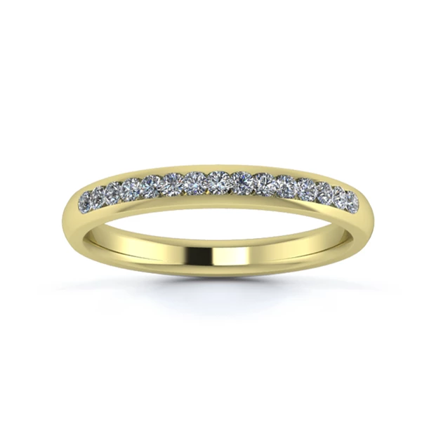 18K Yellow Gold 2.5mm One Third Channel Diamond Set Ring