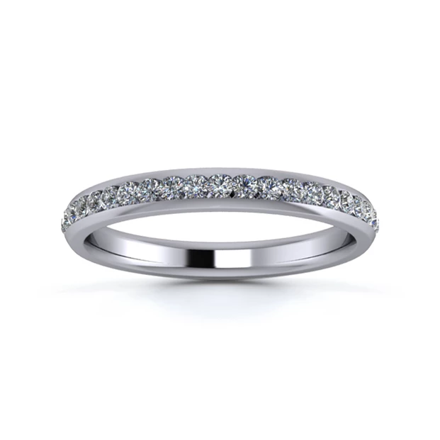 18K White Gold 2.5mm Three Quarters Channel Diamond Set Ring