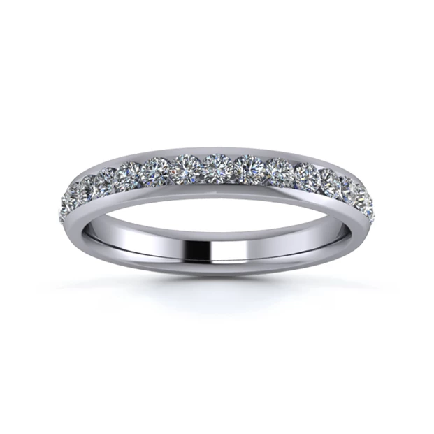 18K White Gold 3mm Full Channel Diamond Set Ring