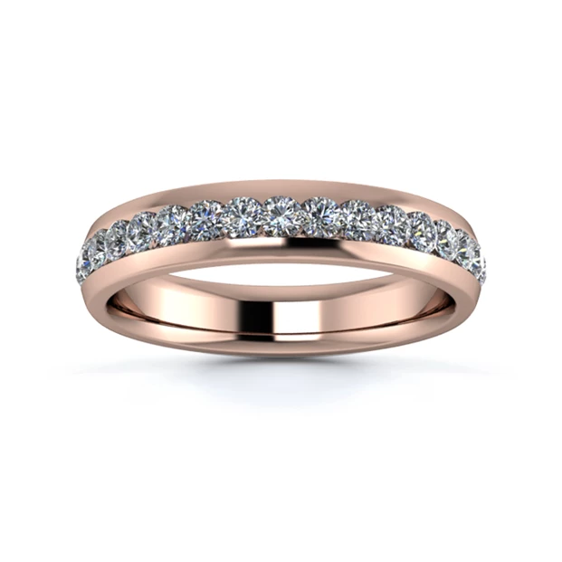 18K Rose Gold 4mm Full Channel Diamond Set Ring