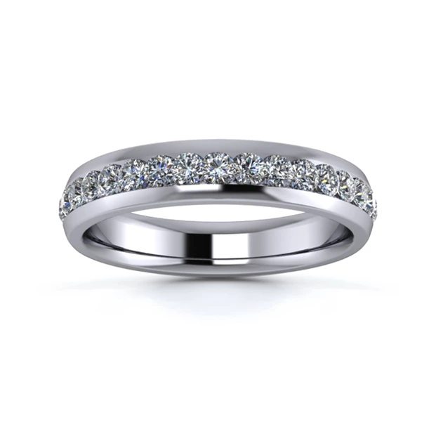 Platinum 4mm Full Channel Diamond Set Ring