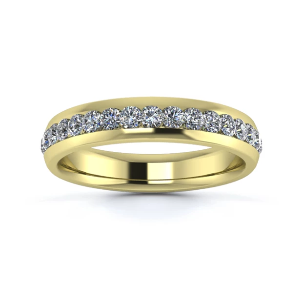 18K Yellow Gold 4mm Full Channel Diamond Set Ring