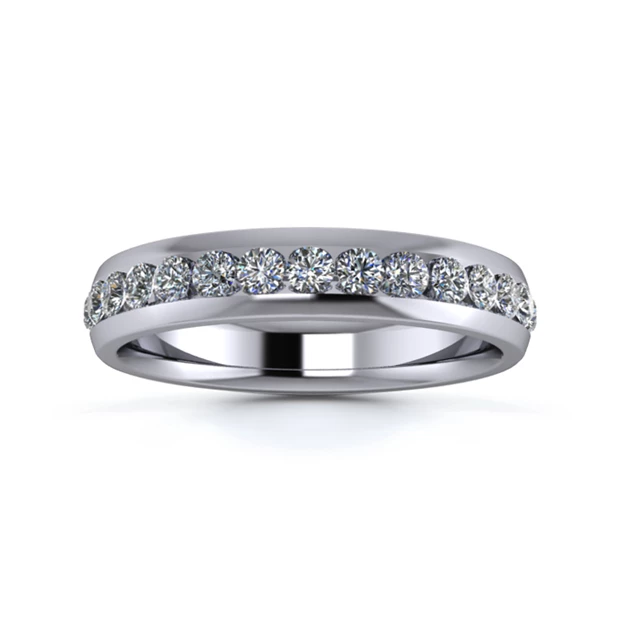 18K White Gold 4mm Half Channel Diamond Set Ring