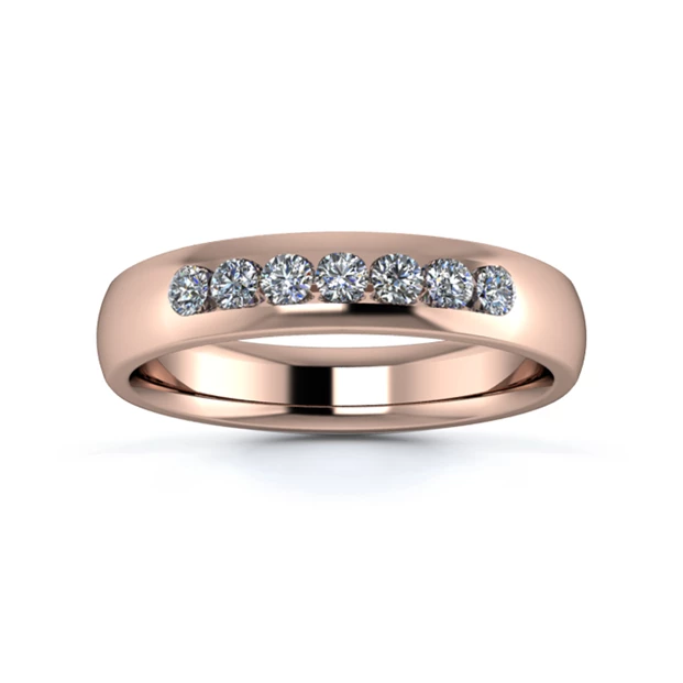 18K Rose Gold 4mm Quarter Channel Diamond Set Ring