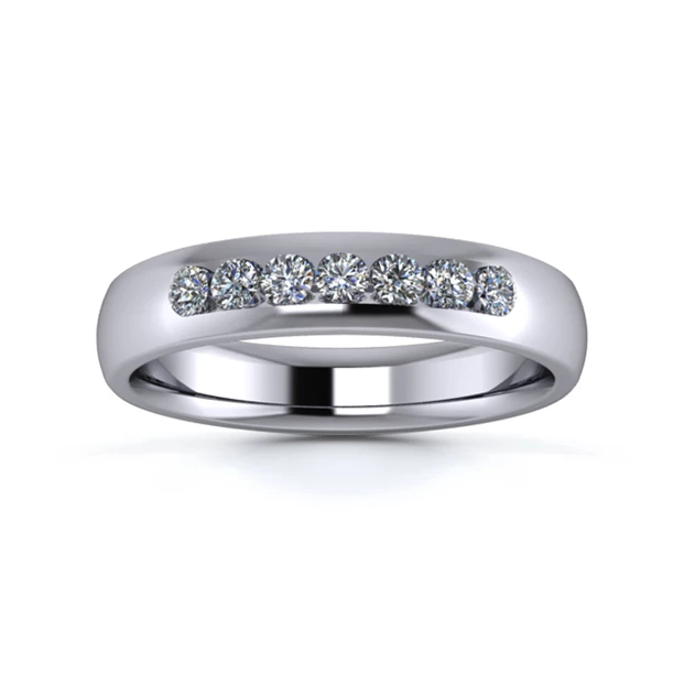 Platinum 4mm Quarter Channel Diamond Set Ring