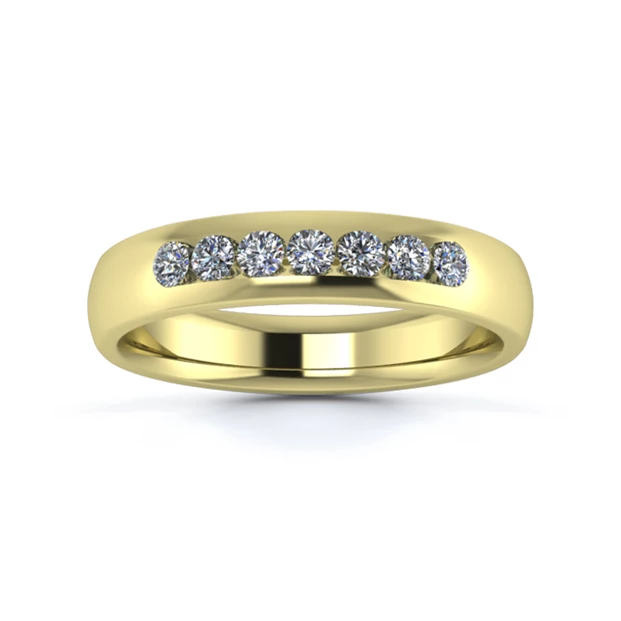 18K Yellow Gold 4mm Quarter Channel Diamond Set Ring