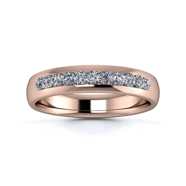 18K Rose Gold 4mm One Third Channel Diamond Set Ring