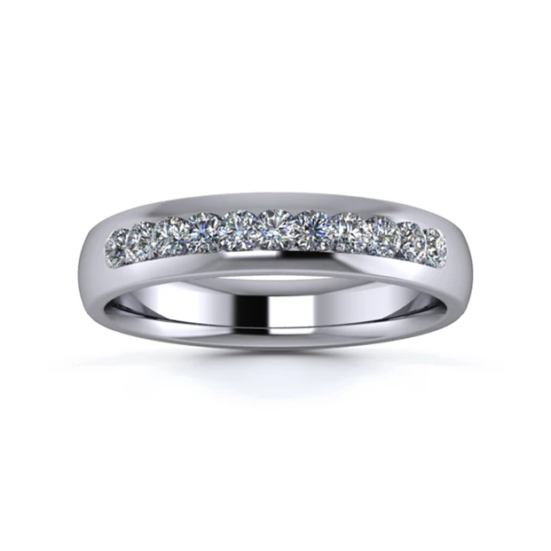 18K White Gold 4mm One Third Channel Diamond Set Ring