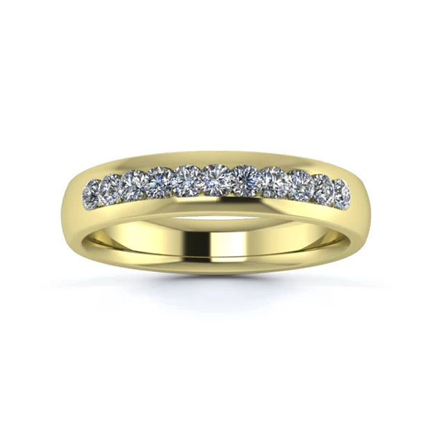 18K Yellow Gold 4mm One Third Channel Diamond Set Ring